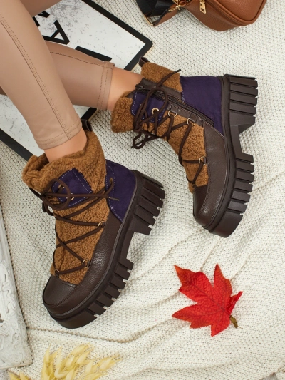 Botine workeri de damă cu blană Cindora