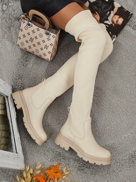 Cizme lungi de damă slip-on Orlina