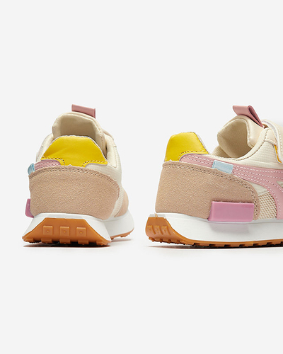 Pantofi sport pentru fete, bej-roz Kaxo- Footwear