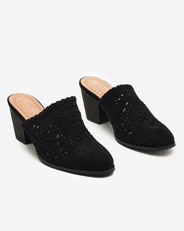 Pantofi de damă negri Aqarion cu toc înalt - Încălțăminte