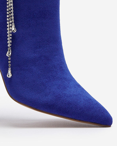 OUTLET Cizme stiletto cobalt cu zirconii Mehilla- Footwear