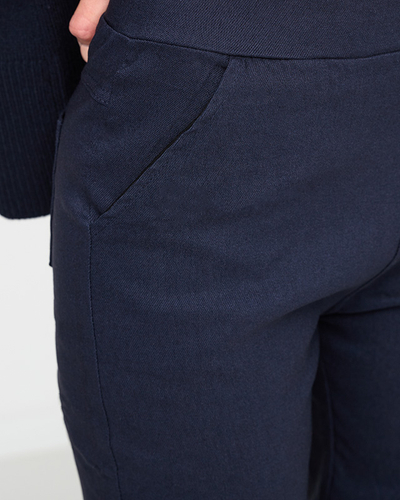 Pantaloni treggings izolatori de damă albastru marin PLUS SIZE - Îmbrăcăminte