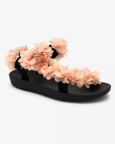 Royalfashion Sandale de damă pudrate cu flori Alferroy