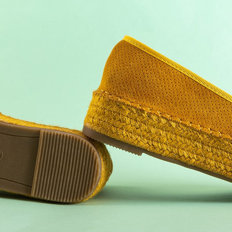 Espadrile de femei galbene pe platforma Alruna - Încălțăminte