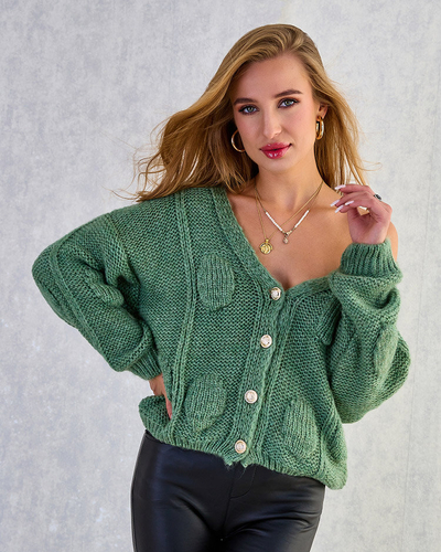 Royalfashion Pulover tricotat pentru femei cu nasturi
