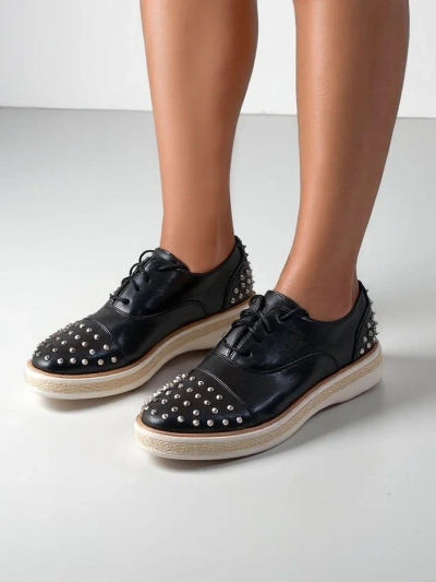 Royalfashion Pantofi femei cu talpă plată decorati cu metalice Azaldo