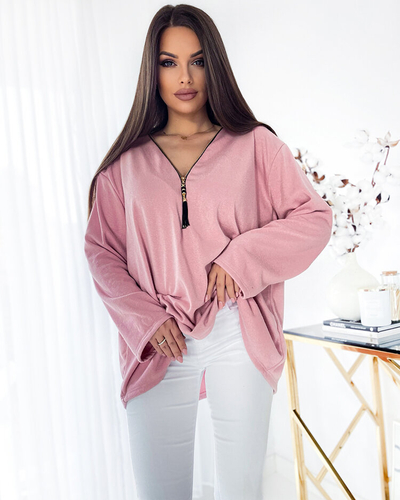 Royalfashion Bluză supradimensionată pentru femei, roz