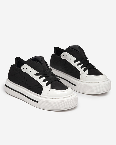 OUTLET Adidași sport damă în alb și negru Smaqo- Încălțăminte