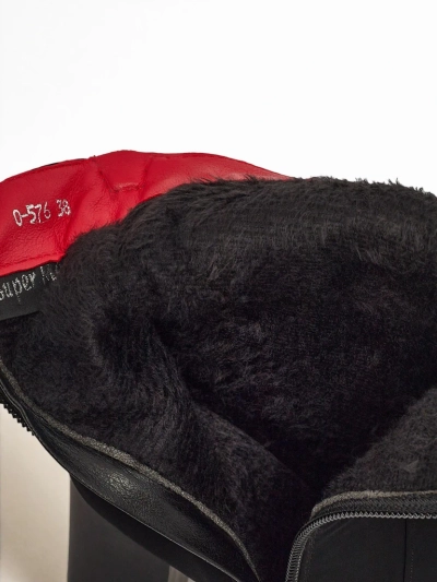 Botine de damă din piele ecologică mată cu toc gros Nivarelle