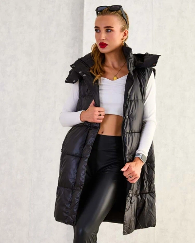 Royalfashion Vesta lungă pentru femei cu cusături