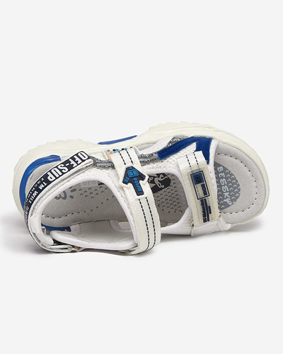 Sandale copii albe si bleumarin prinse cu Velcro Ceteris - Pantofi