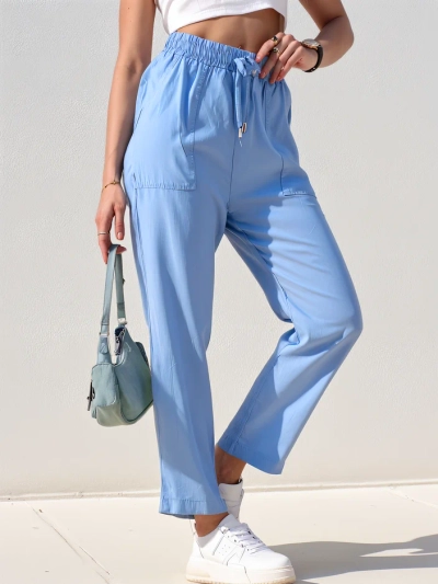 Royalfashion Pantaloni drepți din material pentru femei 7/8