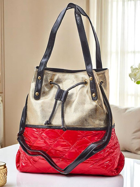 Royalfashion Geantă mare de damă Golden Luxe Shopper