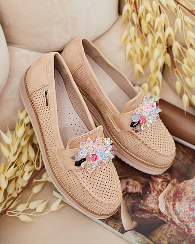 Royalfashion Mokassins cu pietre colorate Restea