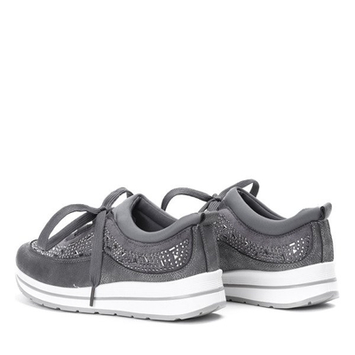 Szare buty sportowe z cyrkoniami Austen - Obuwie