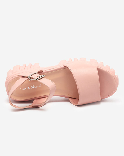 OUTLET Sandale de dama roz pe talpa mai groasa Nerile - Pantofi