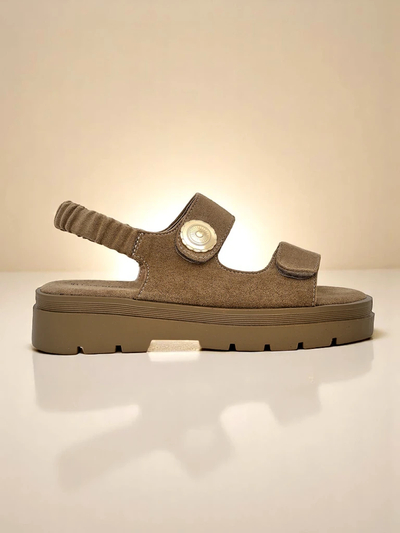 Sandal dam Royalfashion Callisto mawon kwi ekolojik platfòm
