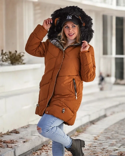 Royalfashion Jachetă de iarnă pentru femei maro