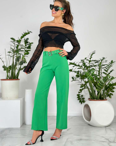 Royalfashion Pantaloni largi din țesătură pentru femei