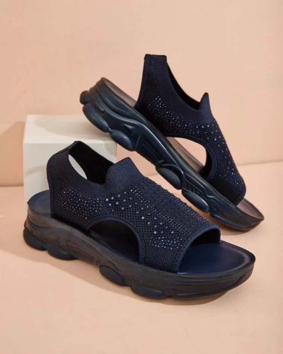 Royalfashion Sandale de damă cu partea superioară din volan