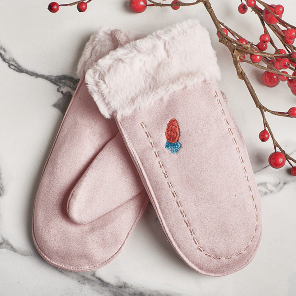 Mănuși roz pentru copii pe șir și mănuși - Mănuși