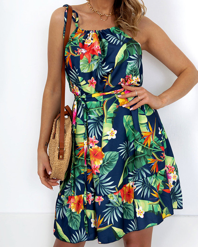 Rochie de vara cu model bleumarin de dama - Imbracaminte