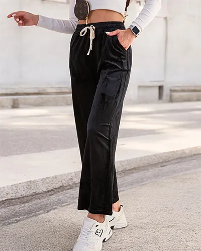 Royalfashion Pantaloni de trening pentru femei a'la velour