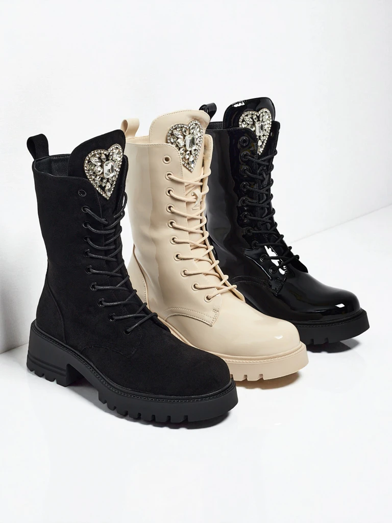 Botine Dama Luna Negre Piele Elegante de Toamnă