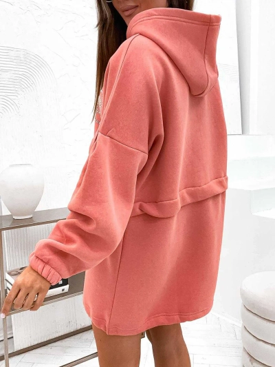 Rochie mini din bumbac pentru femei de la Royalfashion tip hanorac