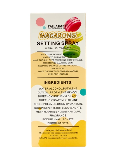 Macarons Spray Fixare Machiaj Galben