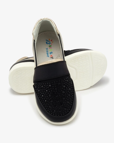 Adidași slip-on pentru copii negri - pe Ciarala - Încălțăminte