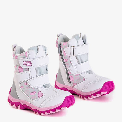 Cizme albe de zăpadă pentru copii cu imprimeuri Balbina - Încălțăminte