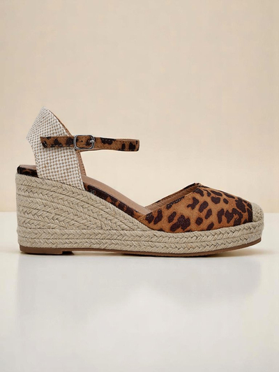 Alza di plantia travesá Aurelia Leopard Royalfashion pa dama cueru di imitacion camel