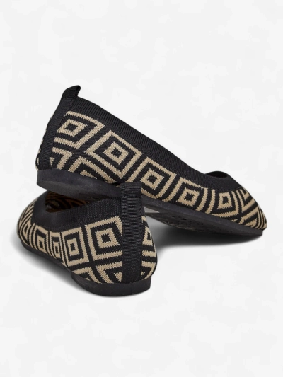 Royalfashion Balerine de damă din material textil cu imprimeu geometric Metric