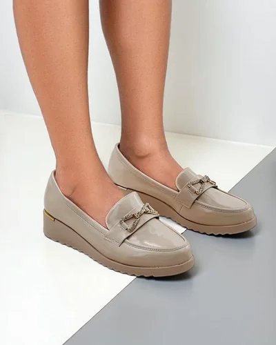 Mokasini pentru femei Royalfashion pe un toc mic Leffo