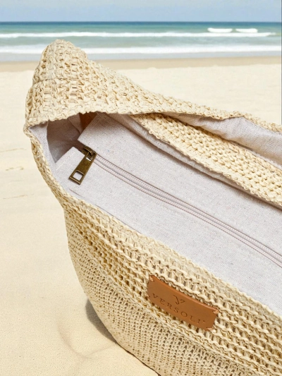 Royalfashion Geanta de paie mare pentru femei Marella Natura