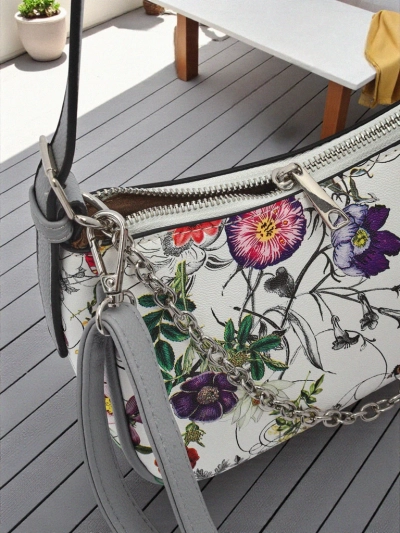 Royalfashion Geantă de damă mică din piele ecologică cu imprimeu floral Lily Bloom