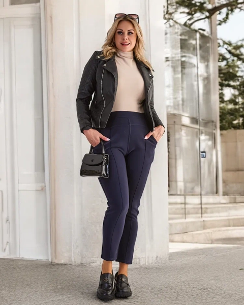Royalfashion Pantaloni teggings călduroși pentru femei PLUS SIZE