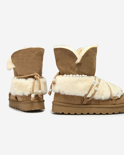 Royalfashion Cizme de zăpadă pentru femei cu perle Cuvilav