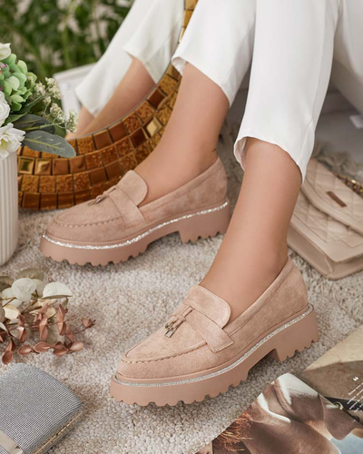 Royalfashion Mocasini pentru femei cu zirconii Ali