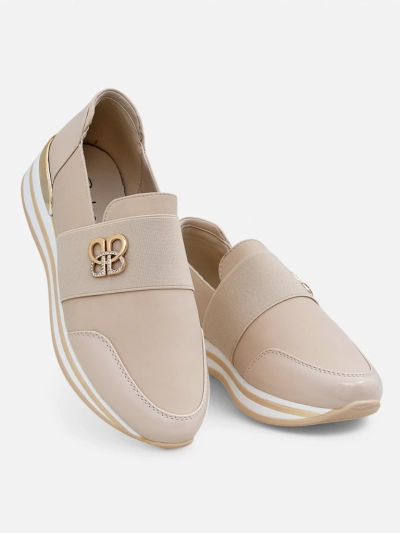 Damskie mokasyny Aurora Classico Beige skóra ekologiczna płaskie obcasy