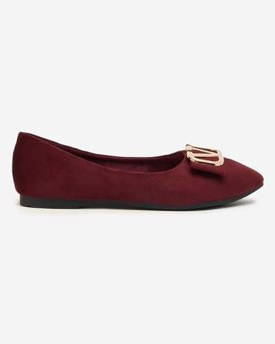 Balerini de dama bordeaux cu ornament pe varf Cavo - Incaltaminte