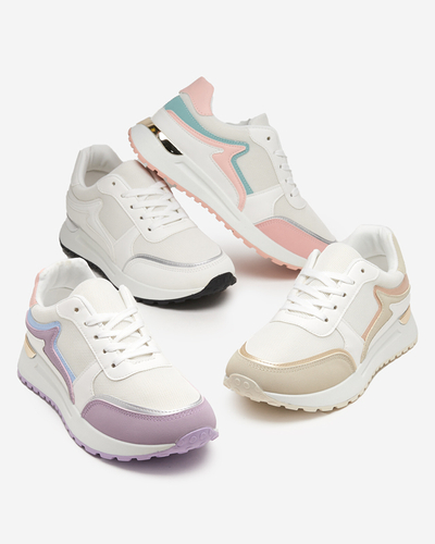 OUTLET Pantofi sport dama albi pastel de la Delani - Incaltaminte