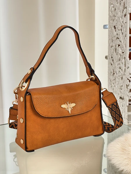 Uma sakochi Minerva geel fu eko leri, ornamenti gowtu bigi, boho strap
