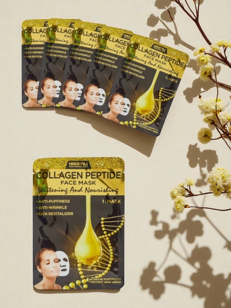 Aurora Collagenus Peptide Mask – Mască Iluminatoare Pentru Față Haokali 10 buc.