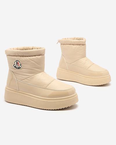 Royalfashion Cizme de zăpadă slip-on pentru femei de culoare bej Ademra