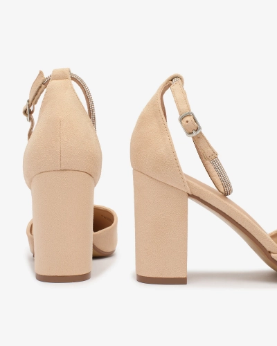 Royalfashion Pantofi de damă bej cu zirconii Britica