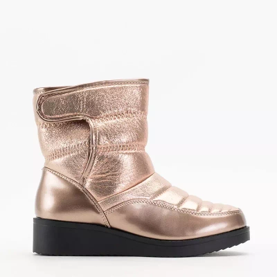 OUTLET Cizme stralucitoare roz deschis a'la cizme de zapada pentru femei Jomino - Incaltaminte