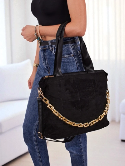 Geantă de damă shopper eco + piele întoarsă Azure Veil