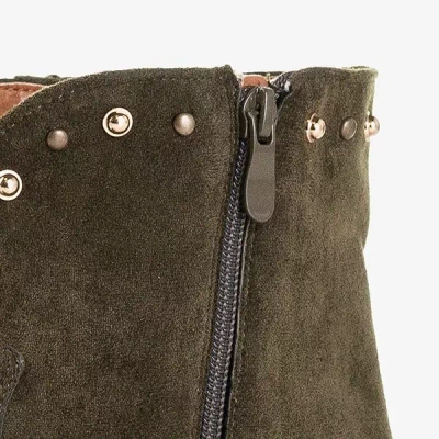 OUTLET Cizme de cowboy verde închis pe o pană Brenna - Pantofi